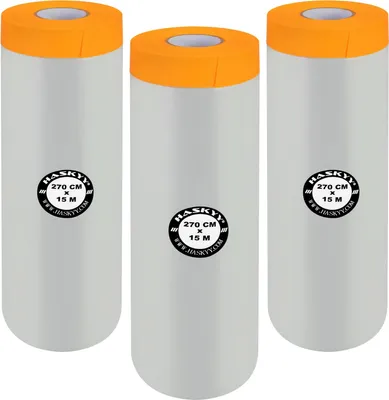 Produktbild von Abdeckfolie Malerfolie Baufolie 2,7 x 15m 4,05m² Abdeckband Goldband Masker Tape