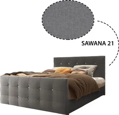 Produktbild von Boxspringbett Hotellbett KLEO , 160 x 200 cm , ( Grau - Sawana 21 )