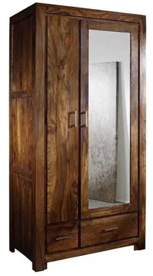Produktbild von MASSIVMOEBEL24.DE Garderobe Sheesham 100x61x200 braun lackiert METRO LIFE #165