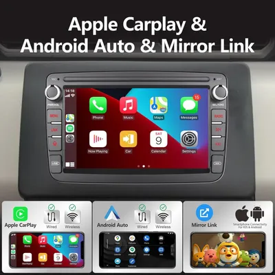 Obrázok produktu pre Autorádio pre vozidlá Renault a Dacia – 7-palcový dotykový multimediálny prehrávač s bezdrôtovým CarPlay