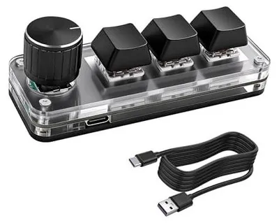 Zdjęcie produktu dla Klawiatura mechaniczna mini 3 przyciski programowalna makro DIY dla graczy