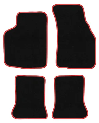 Zdjęcie produktu dla Dywaniki samochodowe welurowe CARLUX-RED do: Volkswagen Golf I (1979-1993, cabrio) czarne z czerwonym obszyciem, z mocowaniami