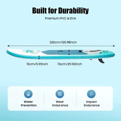 Obrázok produktu pre Nafukovacia doska na paddleboarding, 320x76 cm - Kompletná sada pre vodné športy, vrátane pádlom