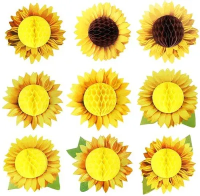 Immagine prodotto di Set decorativo per bordi con girasoli - 9 pezzi