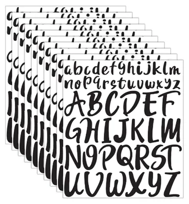 Image de Elzusha - 10 feuilles de lettres adhésives en vinyle - Autocollants en lettres et en chiffres pour travaux de bricolage et décoration