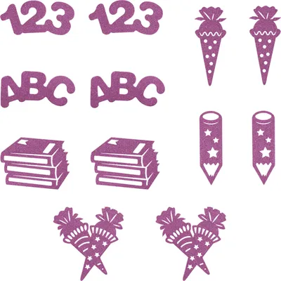 Produktbild von Oblique Unique Schul Konfetti Set pink für Schuleinführung Einschulung Schulanfang Schule Streudeko Tischdeko