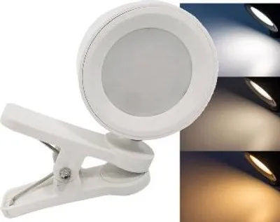 Produktbild von LED Akku Clip-Leuchte 'CT-AKL3' Dimmbar, CCT 3000k-6000k, weiß