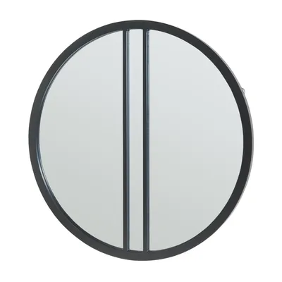 Obrázok produktu pre Nástenné zrkadlo "Suomussalmi" s rámom MDF Ø 60 cm čierne
