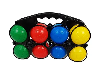 Produktbild von Boccia Boule Set 8 Kugeln, Tragekorb, Wurfspiel, Strandspiel