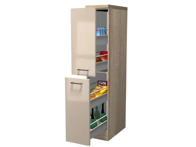 Produktbild von Demi Apothekerschrank Küche - 30 cm breit - Kaschmir Glanz Sonoma Eiche – Neapel
