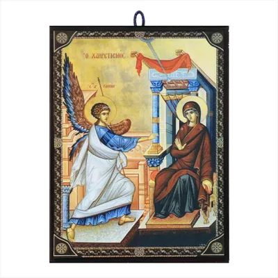 Ikone Mariä Verkündigung, 9,7x13,5x1,2 cm, orthodox, Griechenland