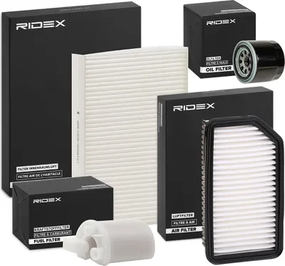 Produktbild von RIDEX Filterset Inspektionspaket Filtersatz für HYUNDAI ix20 (JC) für KIA VENGA (YN)