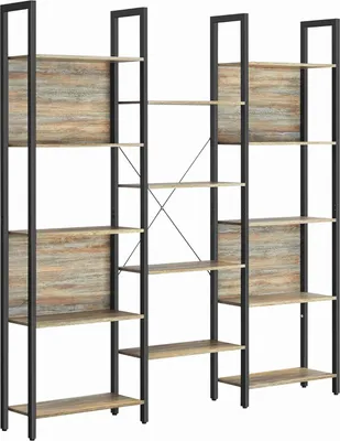 Produktbild von VASAGLE Bücherregal, Stehendes Bücherregal mit 14 Fächern, Metallrahmenregal für Wohnzimmer, Arbeitszimmer, Büro, Industriedesign, 24 x 158 x 166 cm