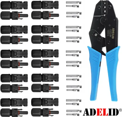 Produktbild von Crimpzange Buchse Kupplung mit Kabelverbindung 2,5 - 6 mm² für MC4 Solar Stecker x10