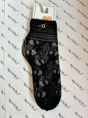 Produktbild von Von O La La...! Spitzennetzsocken Schwarz/Gold