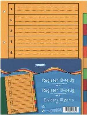 Produktbild von Ordner Register 10tlg. 1-10  besonders stabiler Karton