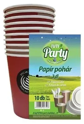 Papierový pohár, 3 dl, 10 ks, TUTI "Party"