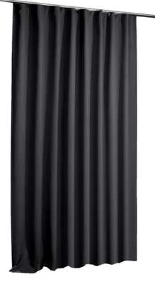 Produktbild von Verdunklungsvorhang schwarz Kräuselband 135x175 cm Gardine blickdicht Vorhang