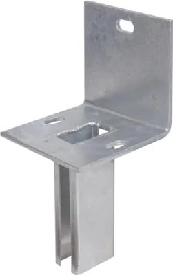 Immagine prodotto di Alberts 686116 Supporto per pali per recinzione su cordoli a L, da avvitare, zincato a caldo, plastificato antracite RAL 7016, piastra 120 x 120 mm, per pali 60 x 40 mm