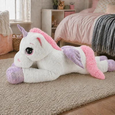 Produktbild von Sweety Toys 8056 XXL Einhorn Pegasus Plüschtier Kuscheltier 130 cm weiss