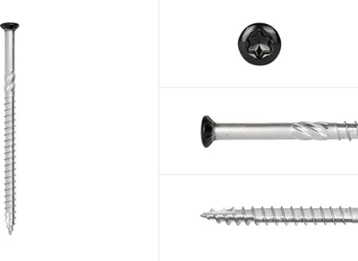 Produktbild von Schrauben für keilstülpschalung Schwarz Edelstahl 410 4 x 80 mm Torx 20 Teilgewinde - Schachtel 200 Stück
