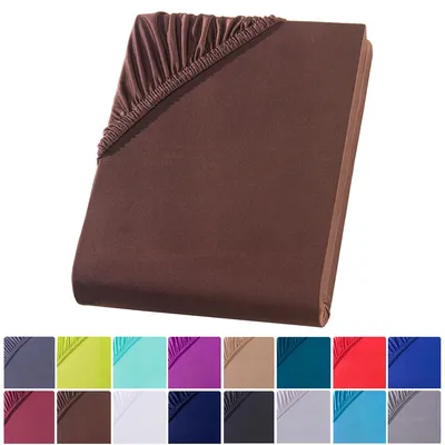 Produktbild von Mikrofaser Spannbettlaken 180-200x220 + 40 cm Boxspringbett Spannbettuch Bettlaken Bettuch Laken, Braun