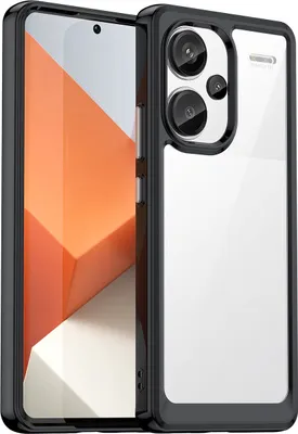Produktbild von Schutzhülle für Xiaomi Redmi Note 13 Pro+ Klar Rückseite Stoßfeste TPU Silikon Bumper Hülle Schwarz
