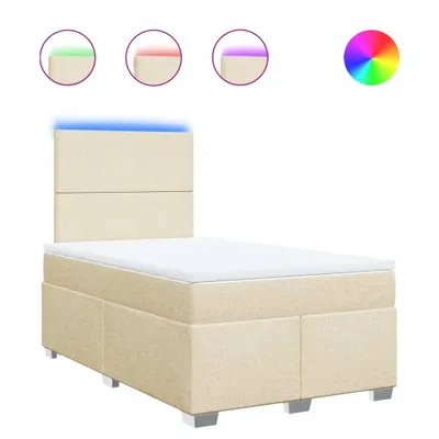 Produktbild von Boxspringbett mit Matratze Creme 120x200 cm Stoff