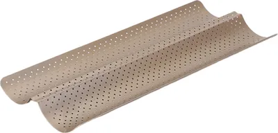 Produktbild von Baguette-Brotform, antihaftbeschichtet, gewellte Baguette-Form, perforiertes Baguette-Backblech für italienisches Sauerteigbrot