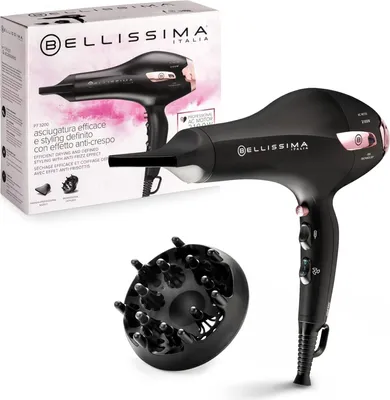 Immagine prodotto di Imetec Bellissima P7 3200 Asciugacapelli Professionale Phon 2100 W Tecnologia a Ioni 2 velocita' 3 Temperature Nero Rosa