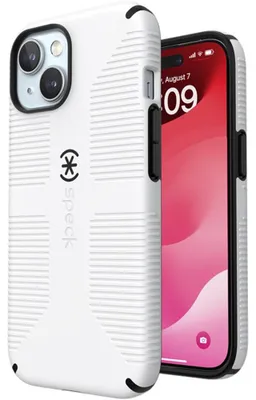 Produktbild von Handyhülle für iPhone 17e / 16e / 15 / 14 / 13, Speck Candyshell Grip mit MagSafe, Weiß-Schwarz