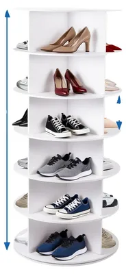 Zdjęcie produktu dla Organizer na buty, obracany o 360°, kompaktowa konstrukcja, 6 półek