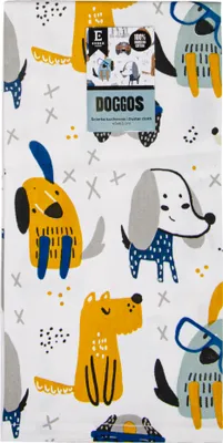 Image de Torchon de cuisine en coton DOGGOS blanc 45 x 65 cm, 100 % coton