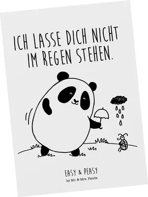 Produktbild von Mr. & Mrs. Panda Postkarte Panda Zusammenhalt - Weiß - Geschenk, Ansichtskarte, Grußkarte, Fotokarte, Ansichtskarten, Postkarten