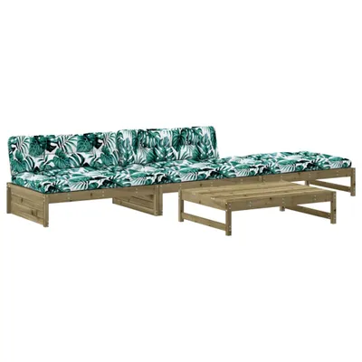 Immagine prodotto di vidaXL Set da giardino 4 pezzi con cuscini in legno di pino impregnato