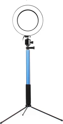 Obrázok produktu pre 3 v 1 LED Ring Light Photo Photo Photo Photography Stlmiteľné Video pre Smartphone s tripod Selfie Stick & Phone Holder Blue 26CM