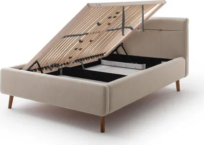 Produktbild von Bett Laika 140x200cm mit Stauraum - beige