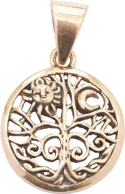 Produktbild von Bronzeanhänger Sonne im Lebensbaum - Lebensbaum - 26x17mm