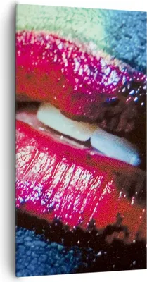 Produktbild von Bild auf Leinwand - Leinwandbild - Lippen Gesicht Frau - 65x120cm - Wand Bild - Wanddeko - Leinwanddruck - Bilder - Kunstdruck - Wanddekoration - Leinwand bilder - Wandkunst - PA65x120-0231