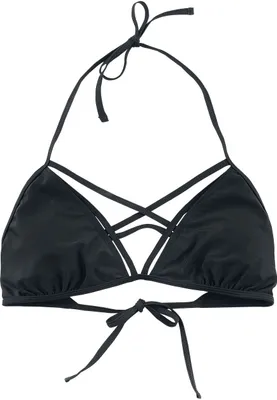 Produktbild von Gothicana by EMP Damen schwarzes Mix And Match Bikini-Oberteil mit frontalen Zierbändern XXL