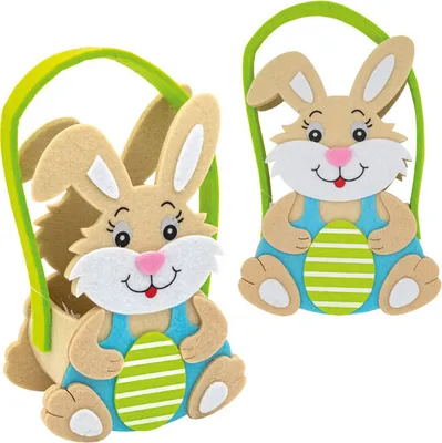 Produktbild von Iden HAN-113009 - Osterkorb Hase 13 x 7 x 20cm Filz