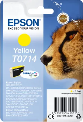 Immagine prodotto di Epson T07144022 Cartuccia Inchiostro per Stampante D78 DX4000 Giallo