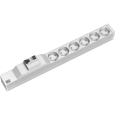 Obrázok produktu pre Bachmann 333.411, Základný, 1U, Šedá, Strieborná, 6 AC zásuvky/AC zásuviek, 230 V, 50 Hz