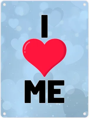 Produktbild von I love me Herz Metallschild in 15x20 cm für Selbstverliebte