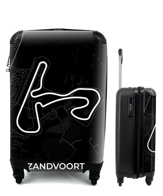 Produktbild von MuchoWow® Koffer Handgepäck Trolley Rollkoffer Kleine Reisekoffer mit 4 Rollen - Formel 1 - Rundkurs Zandvoort - Rennstrecke - Niederlande - Schwarz - Cabin Size < 55x40x23 cm & 55x40x20 cm - Fotokoffer - Kabinenkoffer - Boardgepäck - Reise-Box - Reisekoffer - Reisegepäck - Koffer mit Bild - Trolley für Kinder