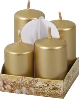 Immagine prodotto di Nohel Garden candele dell'Avvento TIERED metallo lucido d4x6/7/8/9cm 4pz