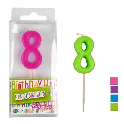 Produktbild von Trendhaus Happy Birthday Zahlen Kerze 8