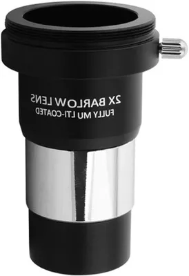 Productafbeelding van 2X Barlow Lens 1.25 Inch - Volledig Multi-Coated Metalen Barlow Lens met M42 Draad Camera Connect Interface voor Telescoop Oculair