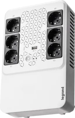 Image de LEGRAND, alimentation sans interruption (ASI), Keor Multiplug avec 800VA/480W, 6 sorties chacune 230V (prises Schuko) & chargeur USB, Line Interactive, AVR interne, redémarrage automatique, 310082