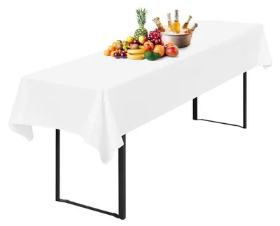 Produktbild von Tischdecke Bierzeltgarnitur 100x250cm Weiß Wasserdicht Polyester 1 Stück